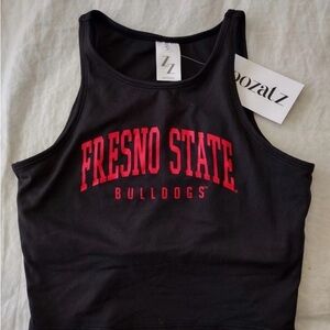 Fresno State Bulldogs Women’s Tank Crop Top Built in Bra NCAA Zoozatz